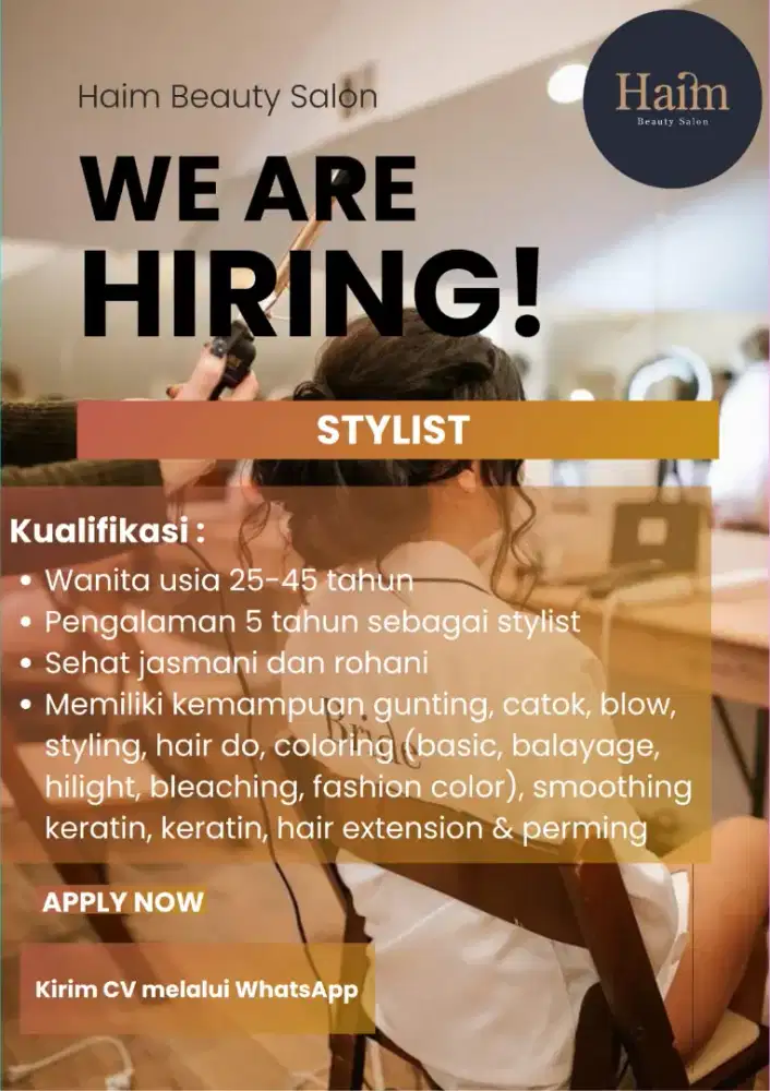 Lowongan Pekerjaan Stylist dan Asisten Stylist
