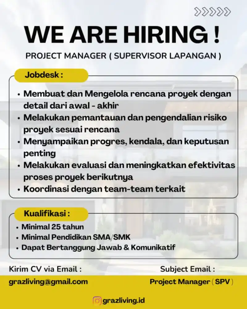 Lowongan Kerja ( Project Manager )