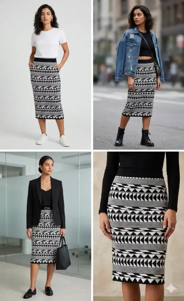Knitted skirt midi