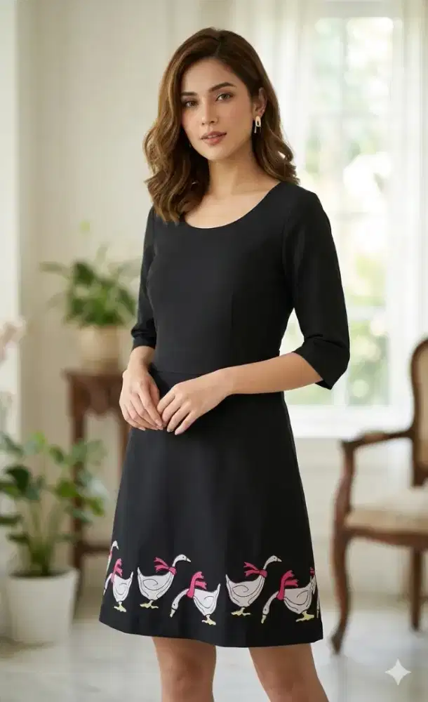 Midi dress with little ducky