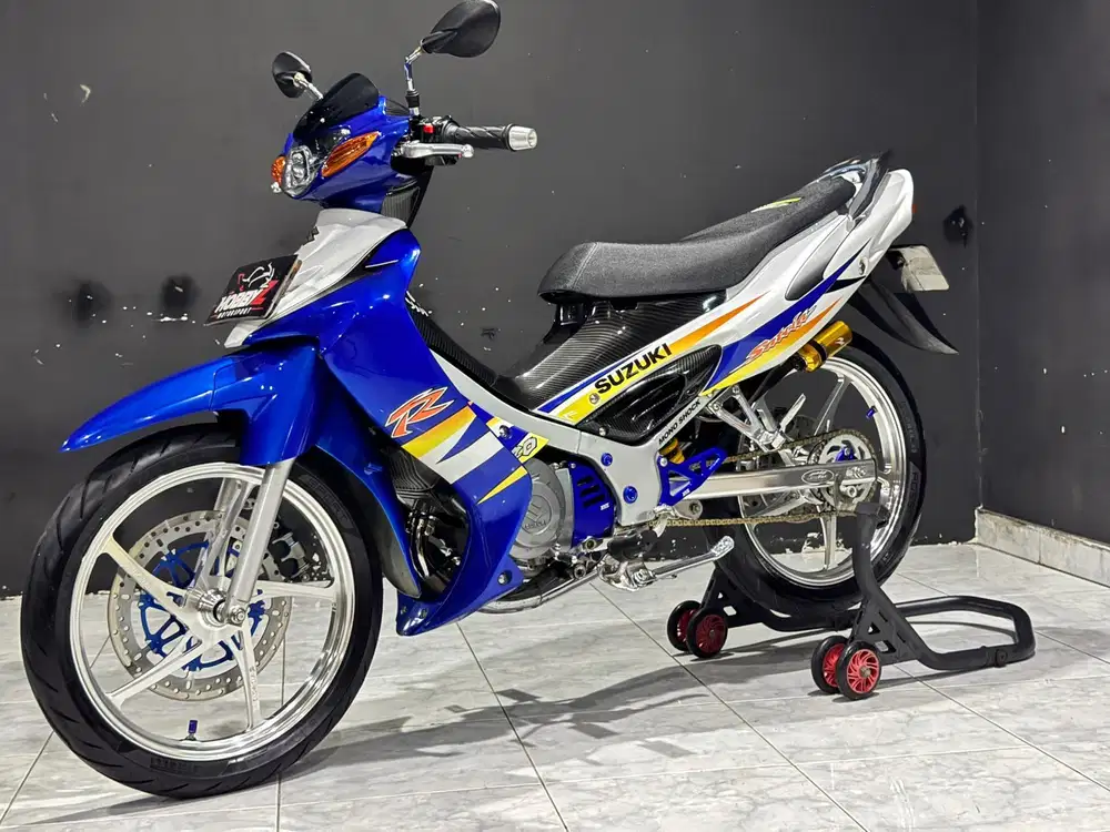 Suzuki satria hiu 120R Lscm biru putih modif ninja hedon 2004,mantap