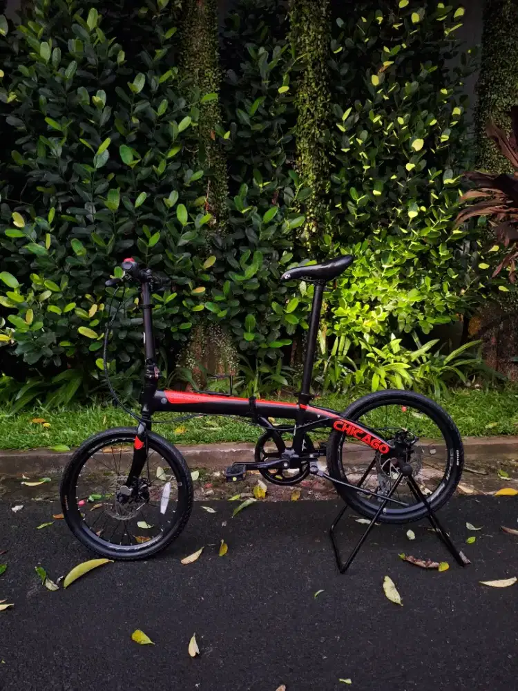Sepeda Lipat Dahon Chicago BLACK RED !!!