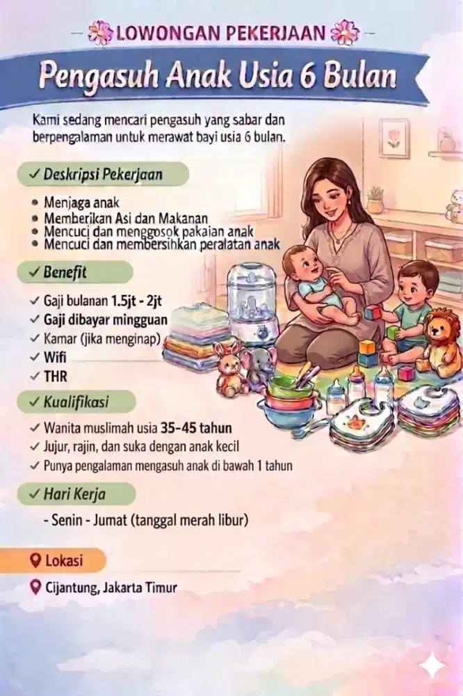 Pengasuh anak Usia 6 Bulan