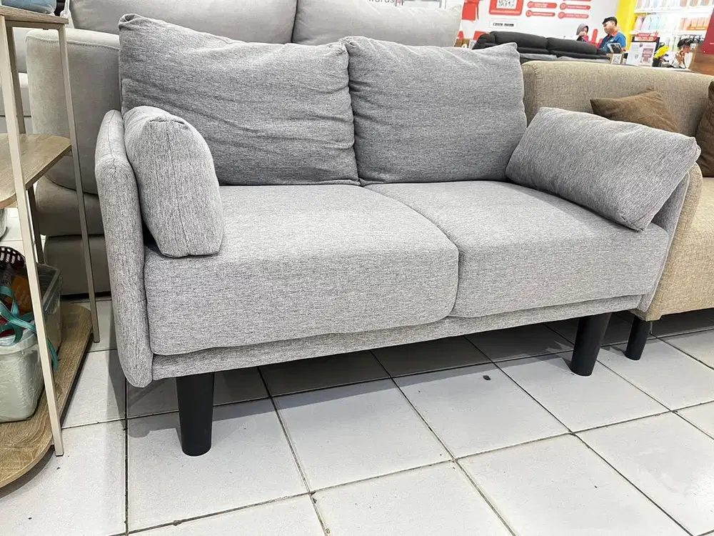 CEPAT HABIS! PROMO SOFA 2 SEATER / SOFA MINIMALIS - GREY