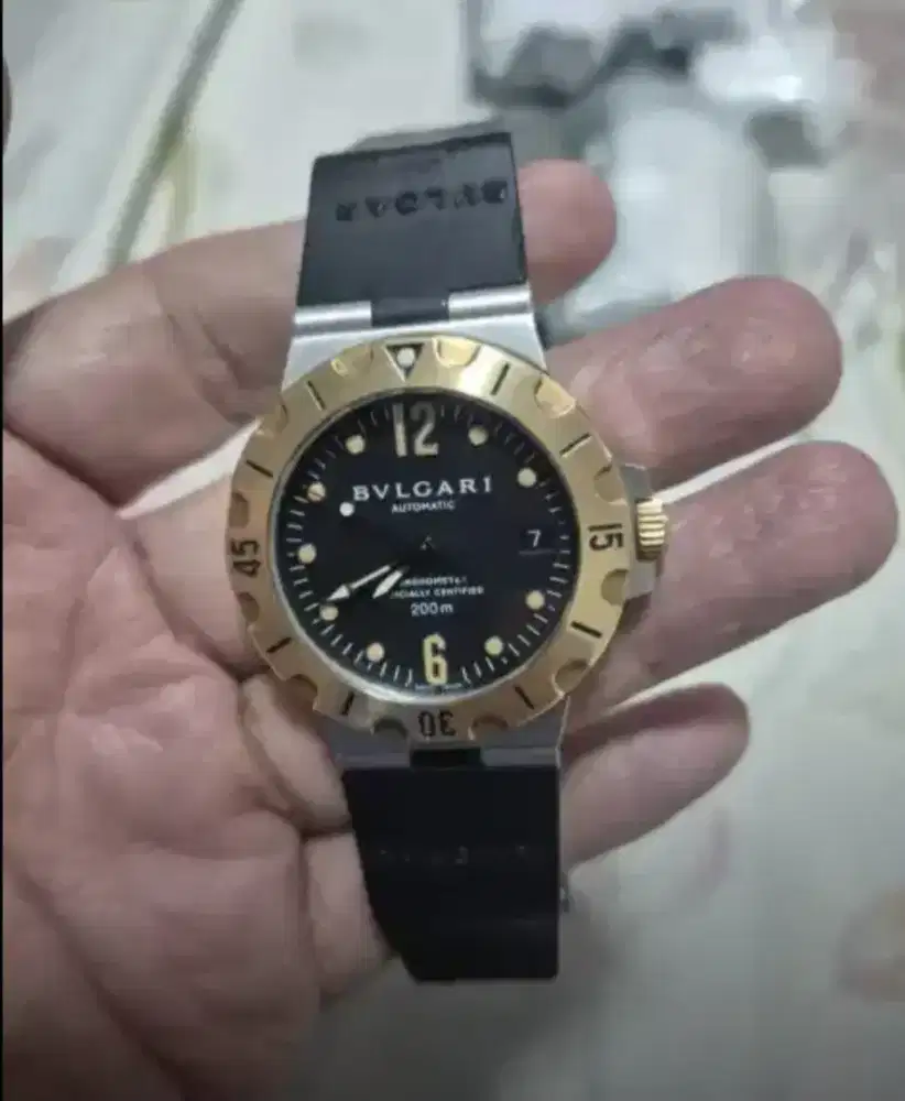 Bvlgari scuba 38mm ring gold original bisa barter rolex