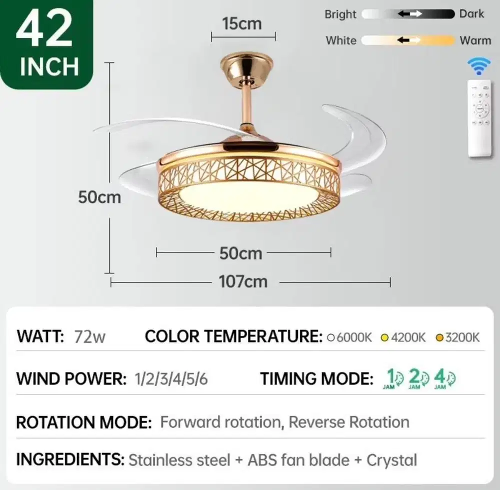 KIPAS DAN LAMPU GANTUNG AESTHETIC