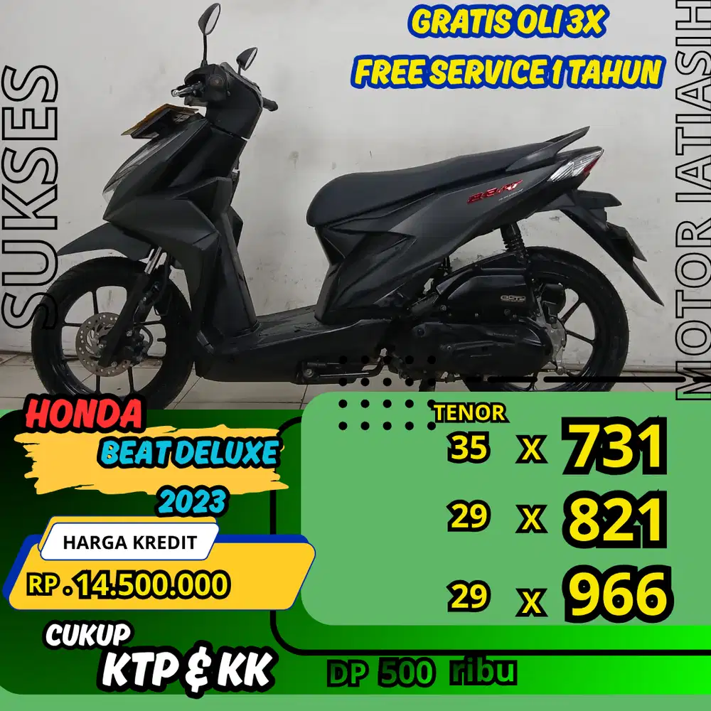 HONDA BEAT DELUXE 2023 ANGSURAN TERMURAH SYRT KTP&KK(SUKSESMOTOR