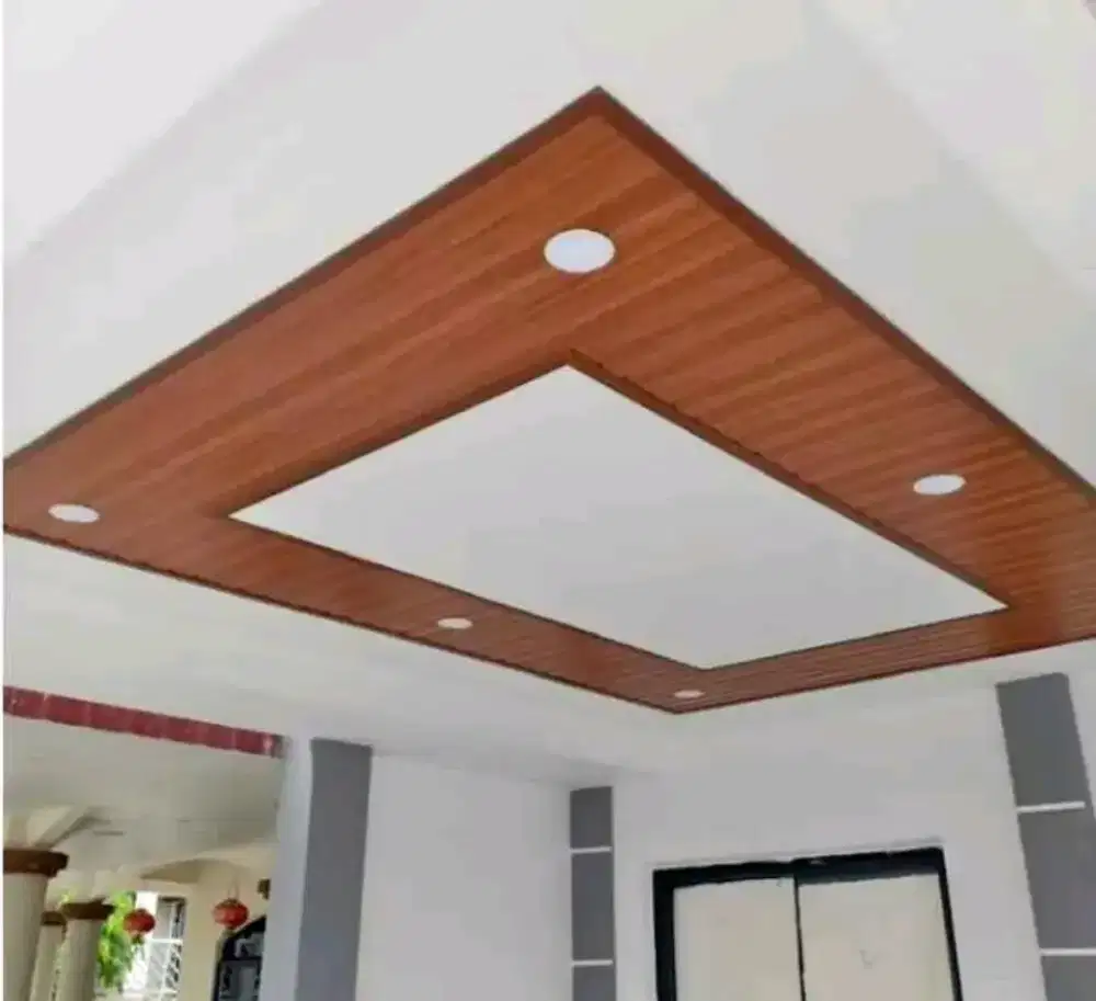 Plafon pvc terpasang glosy dan dop