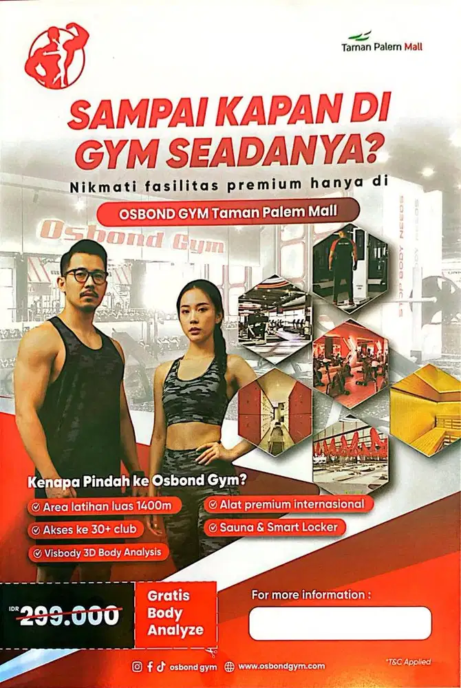 Presale Osbond Gym Taman Palem