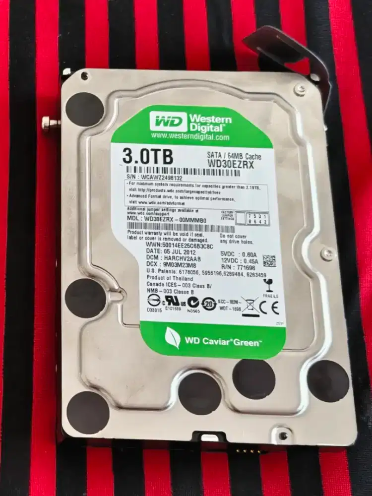 Hardisk 3TB WD Green / HDD 3TB WD Green PERFECT CONDITION