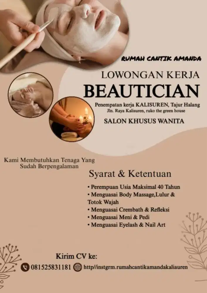 Lowongan Kerja Beautician