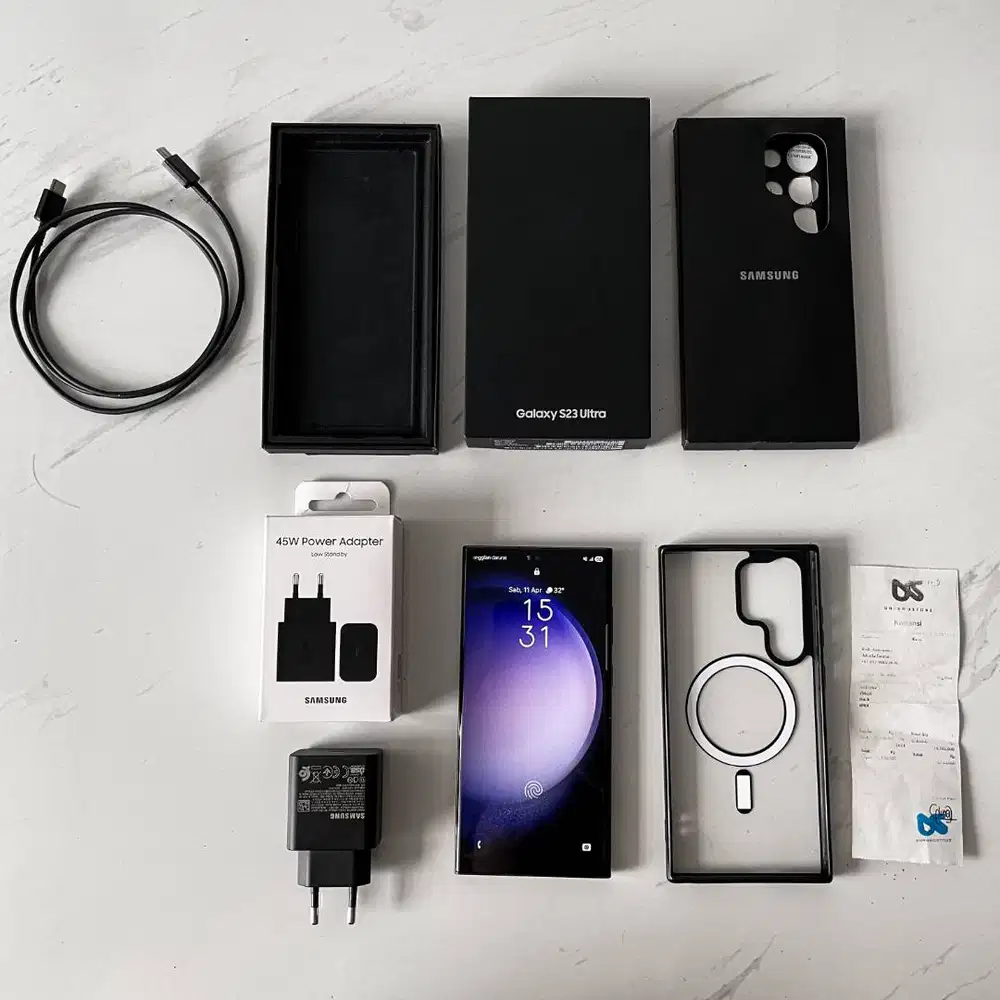 Samsung Galaxy S23 Ultra 12/256 SEIN Hitam Black Bonus Adapter 45W Ori