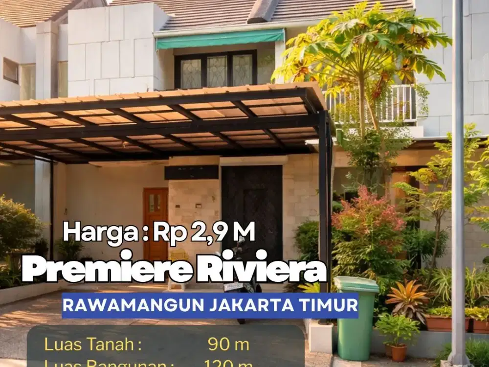 Rumah Cluster Premier Riviera Rawamangun Jakarta Timur 2 Lantai SHM Bebas Banjir DA08