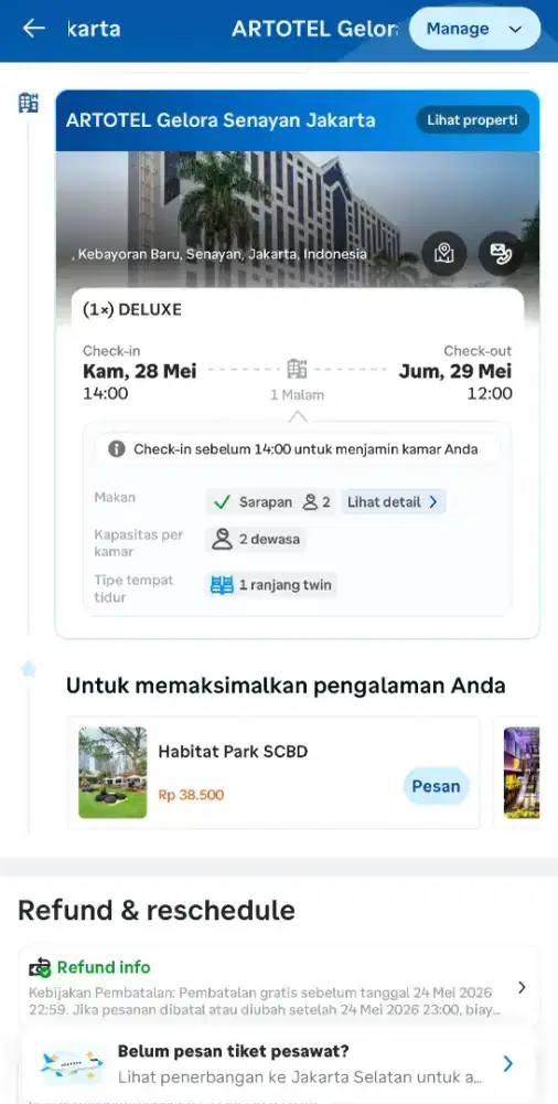 Dijual Voucher Artotel Hotel Gelora Senayan Jakarta