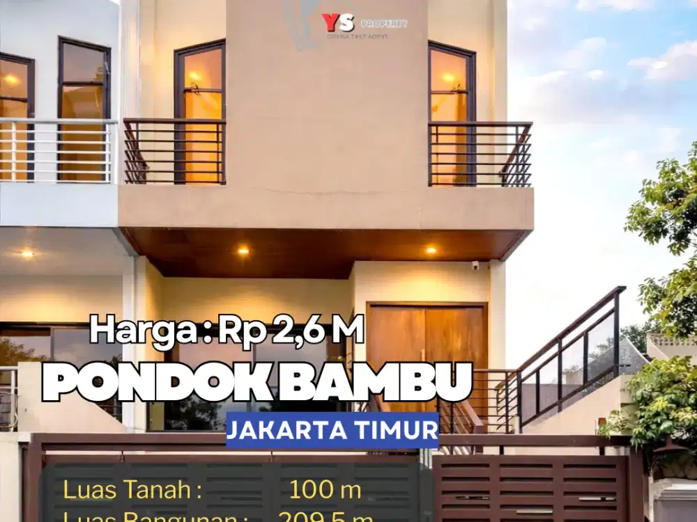 Rumah 3 Lantai Pondok Bambu Duren Sawit 4+1 KT SHM Semi Furnished Siap Huni ZN105