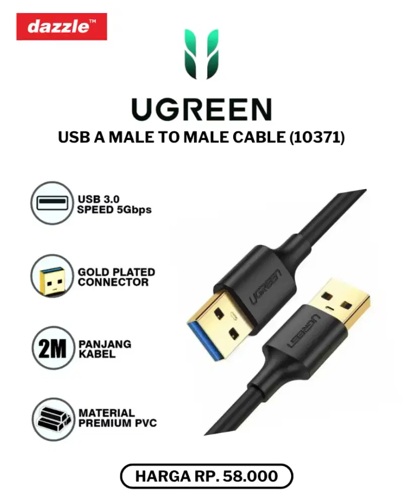UGREEN USB MALE TO MALE 3.0 (10371)