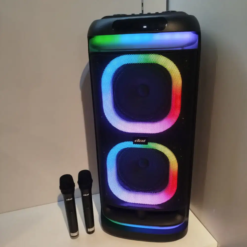 Speaker Portable dengan 2 mic wireless