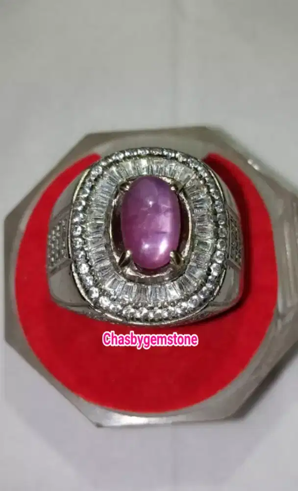 Cincin Batu Permata ruby Birma star-Batu Ruby Birma star joss