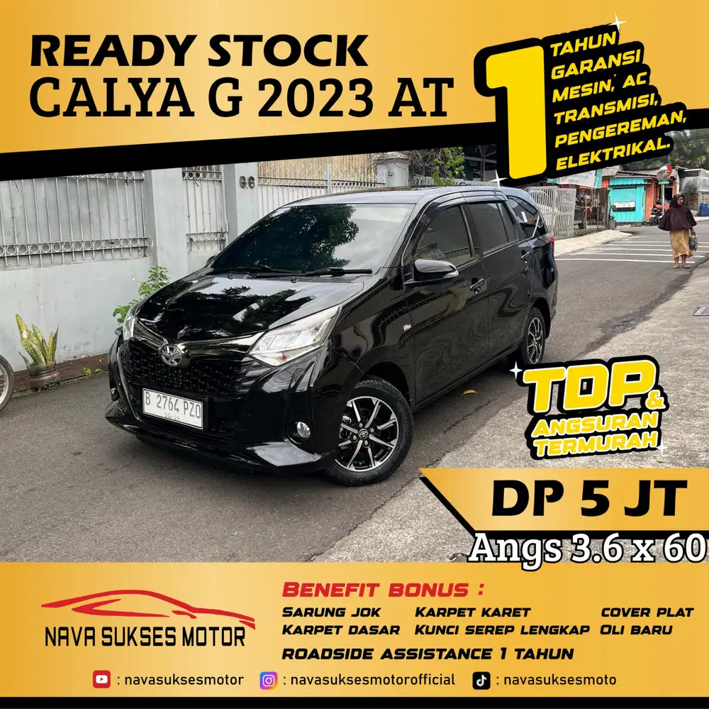 TDP 5 Jt Angs Termurah New Calya G 2023 Matic Hitam Low Km Like New
