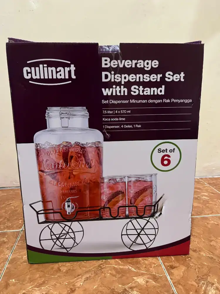 Beverage Dispenser Set With Stand 7,5L