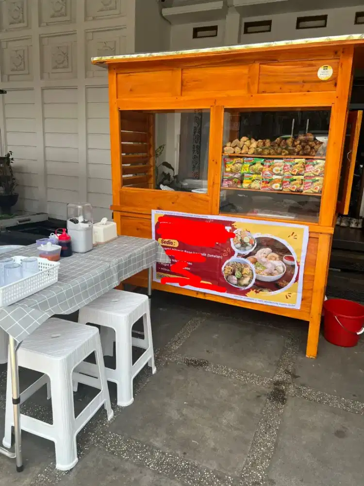 DIJUAL GEROBAK MAHONI BAKSO uk 150 x 75cm