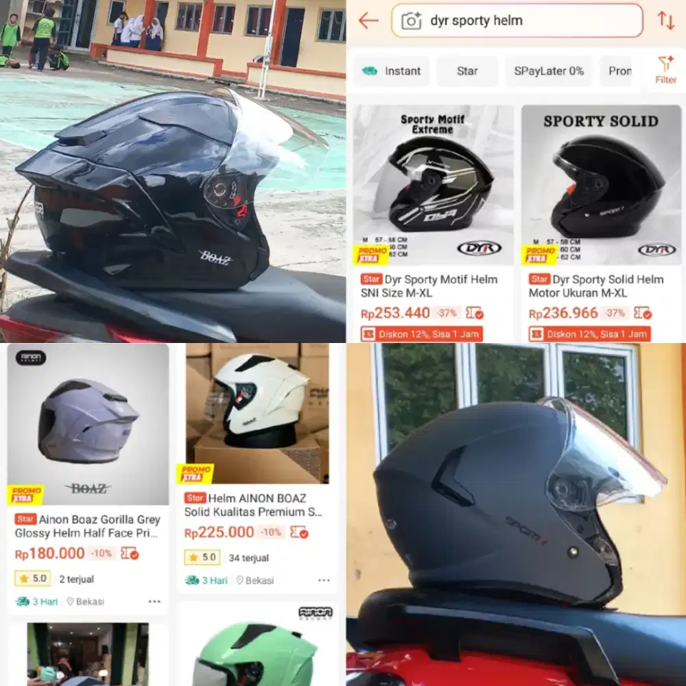 Helm Second Mulus Sporty Modern mirip KYT & NJS Kairoz berSpoiler