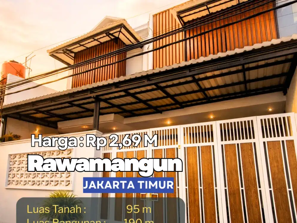 Rumah Cantik Full Furnished Rawamangun Dekat Jalan Pemuda SHM Siap Huni S732