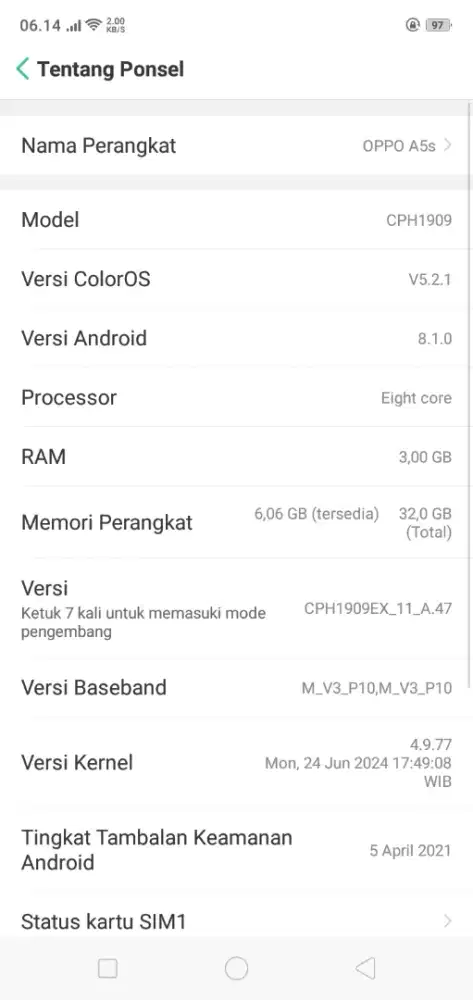 Jual oppo a5s ram 3/32