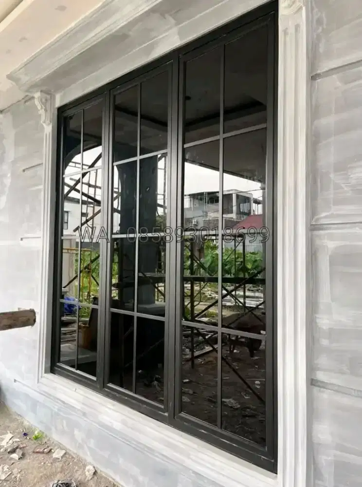 Jendela alumùnium ornamen T200cm L180cm hrg plus pasang 3.55 jt / unit