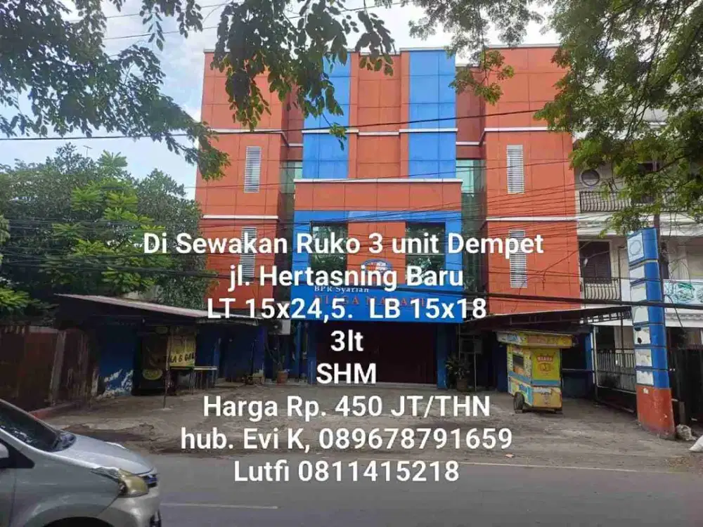 Disewakan Ruko 3 unit di Jl. Hertasning Baru Makassar