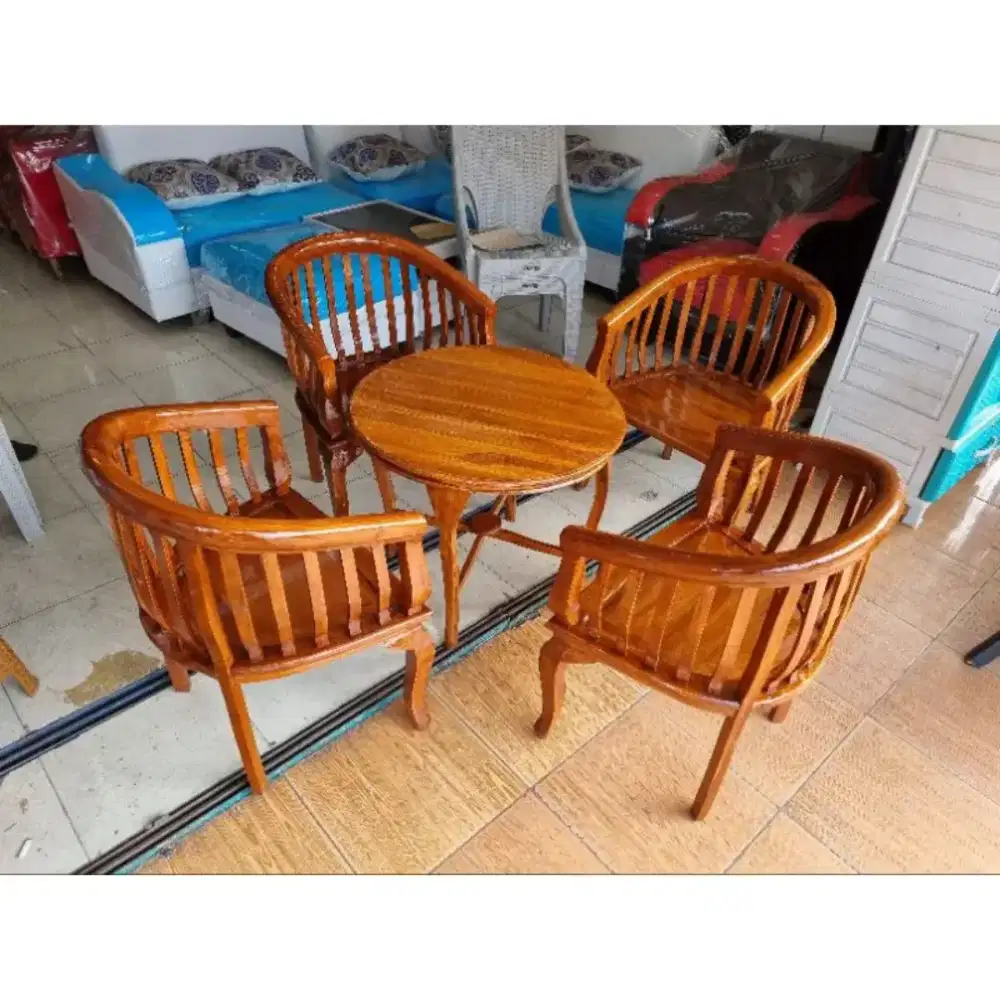 Kursi Teras Jati Lenong Betawi 4 Kursi + Meja