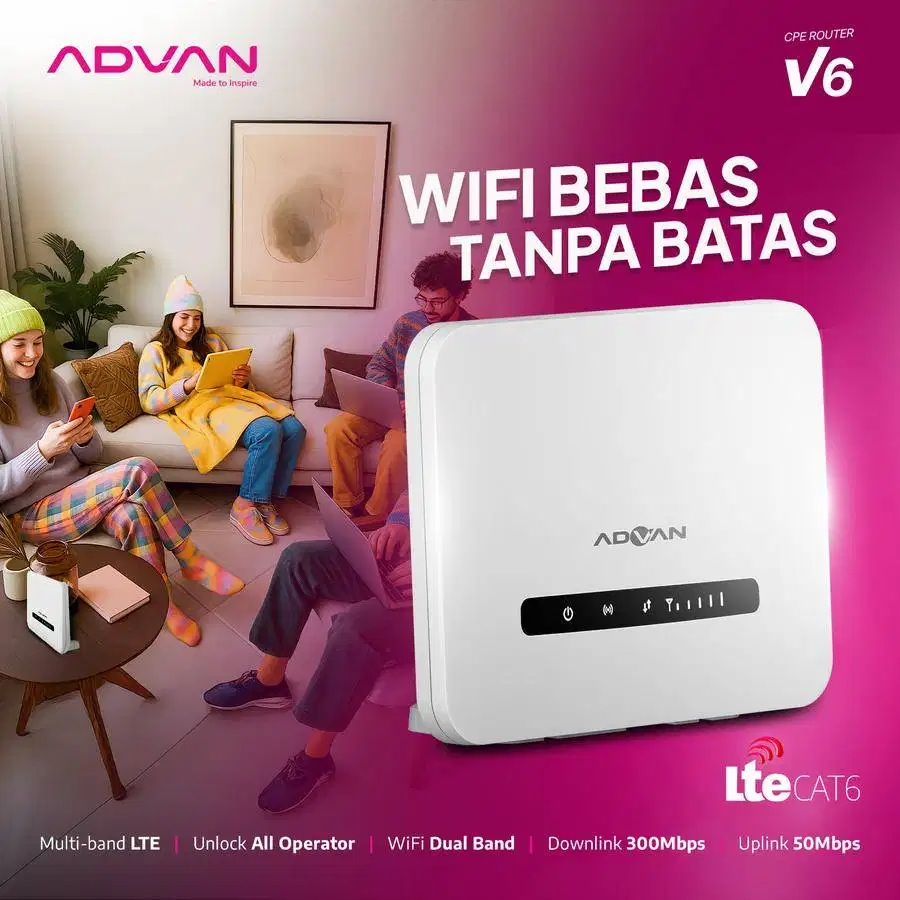 Advan V6 2Ca Cat6 Support Inet Hingga 200Mbps