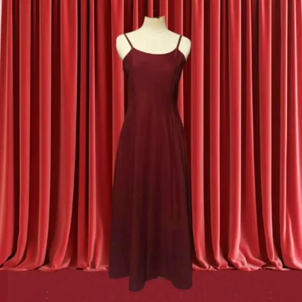 Dress Merah Maroon Simple Veminim
