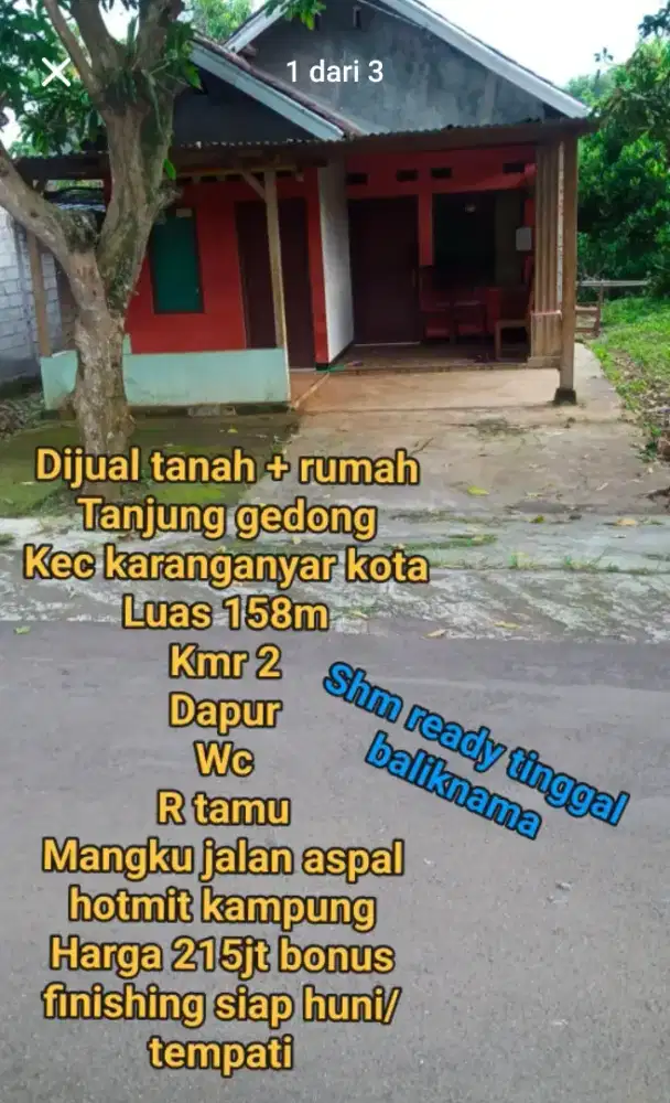 Jual Rumah Kampung Karanganyar