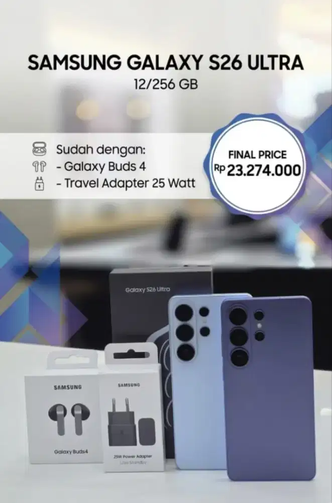 SAMSUNG GALAXY S26ULTRA FREE BUDS 4 + TRAVEL ADAPTER 25W