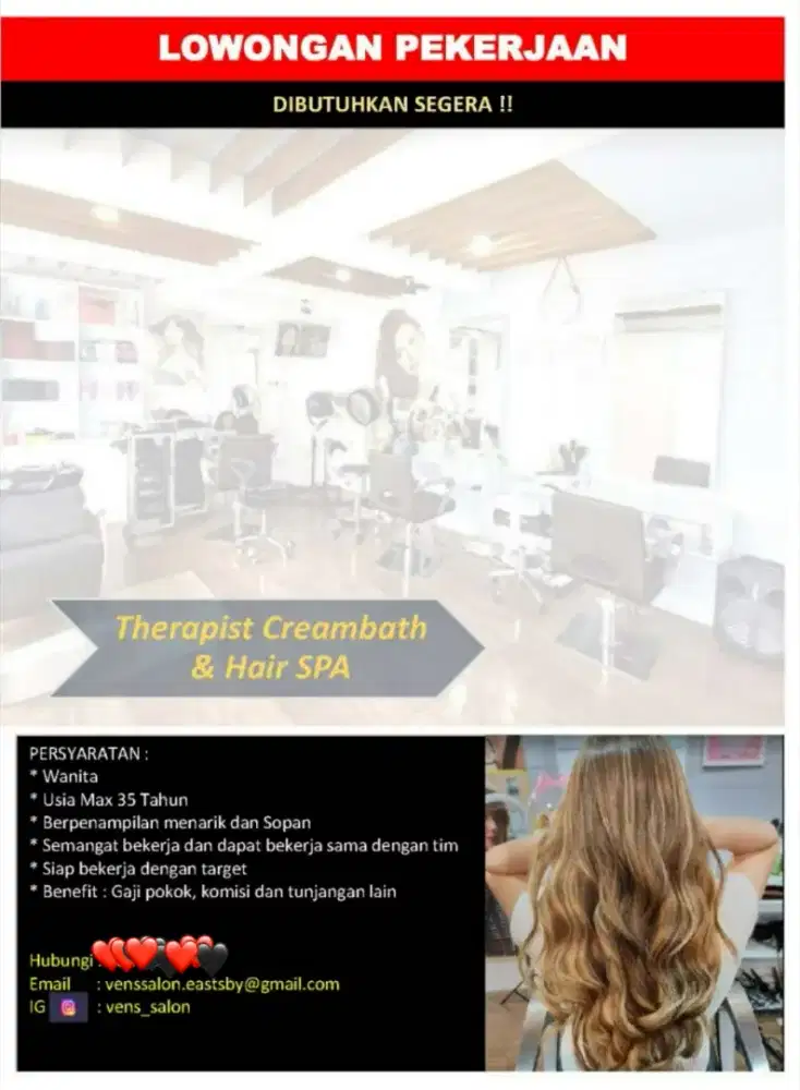 Tenaga Therapist creambath & Hair spa professional