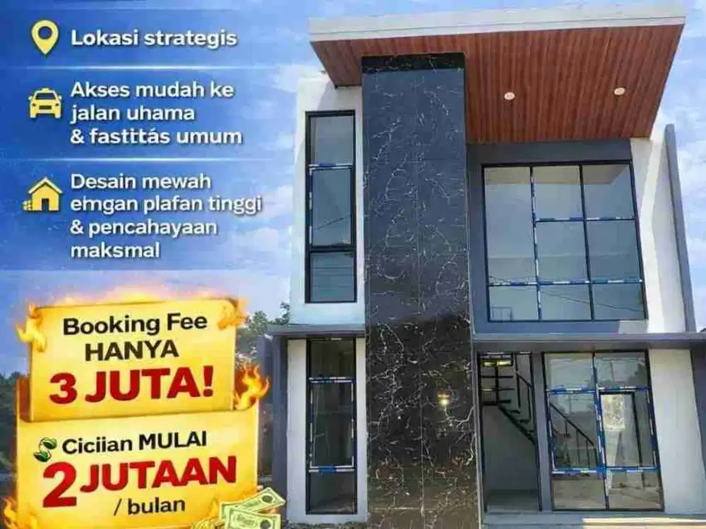 rumah bagus murah ceiling tinggi di cluster setu bekasi