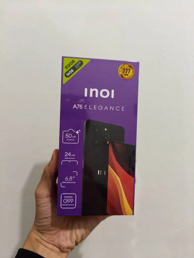 Android Inoi A75 8/512GB Hitam Segel Box Garansi 777 Hari Camon 40