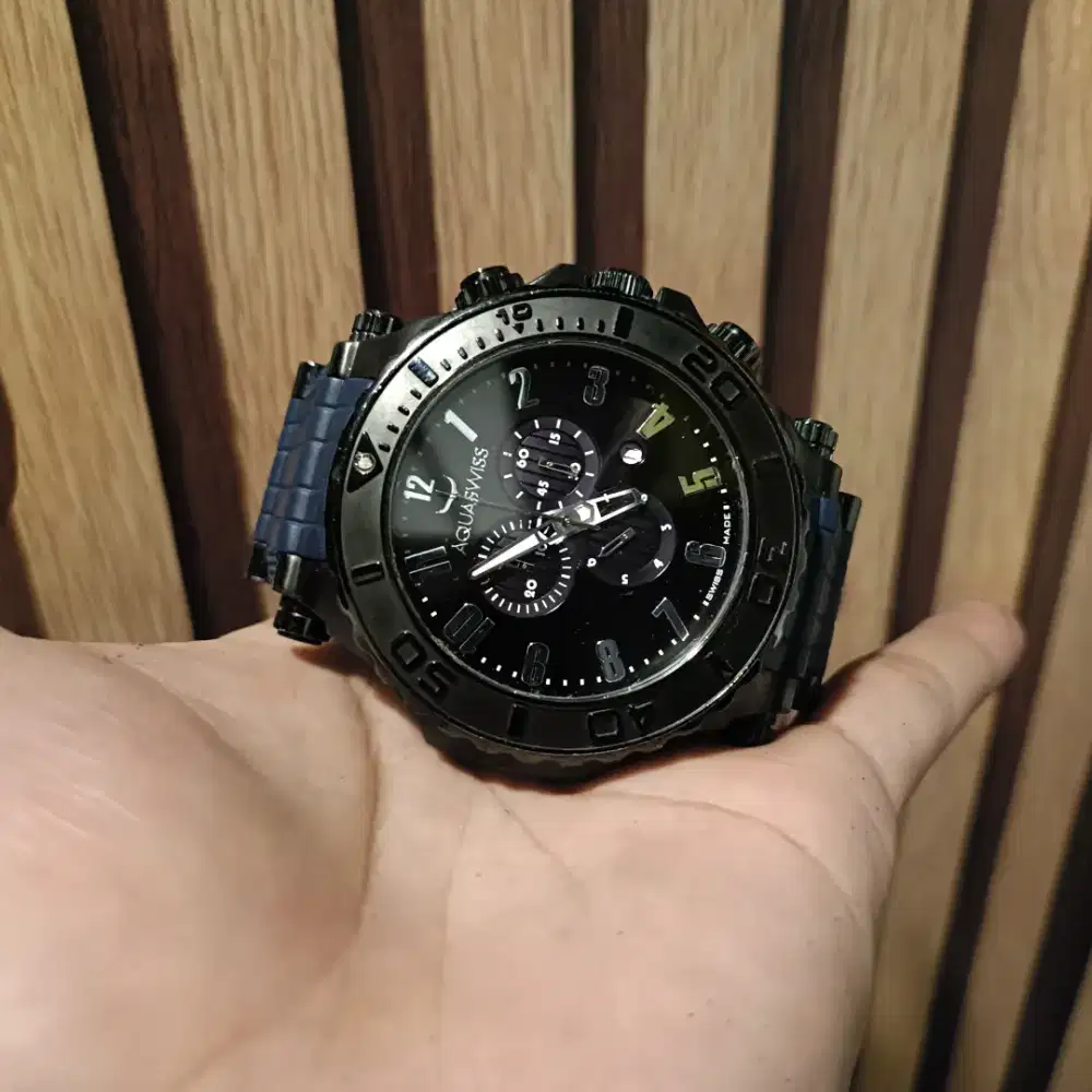 Jam pria aquaswiss quartz chronograph