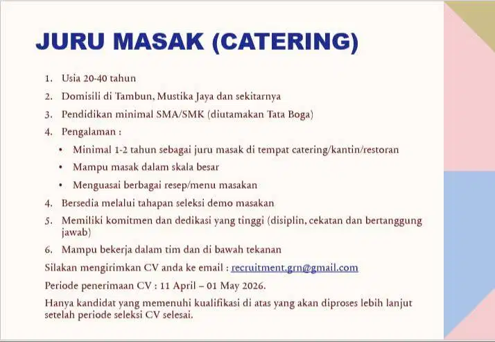 Juru Masak (Catering)
