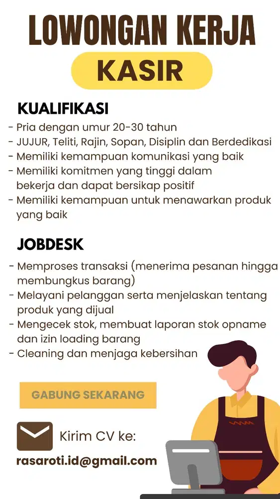 Lowongan Kasir toko di Mall AEON Tanjung Barat