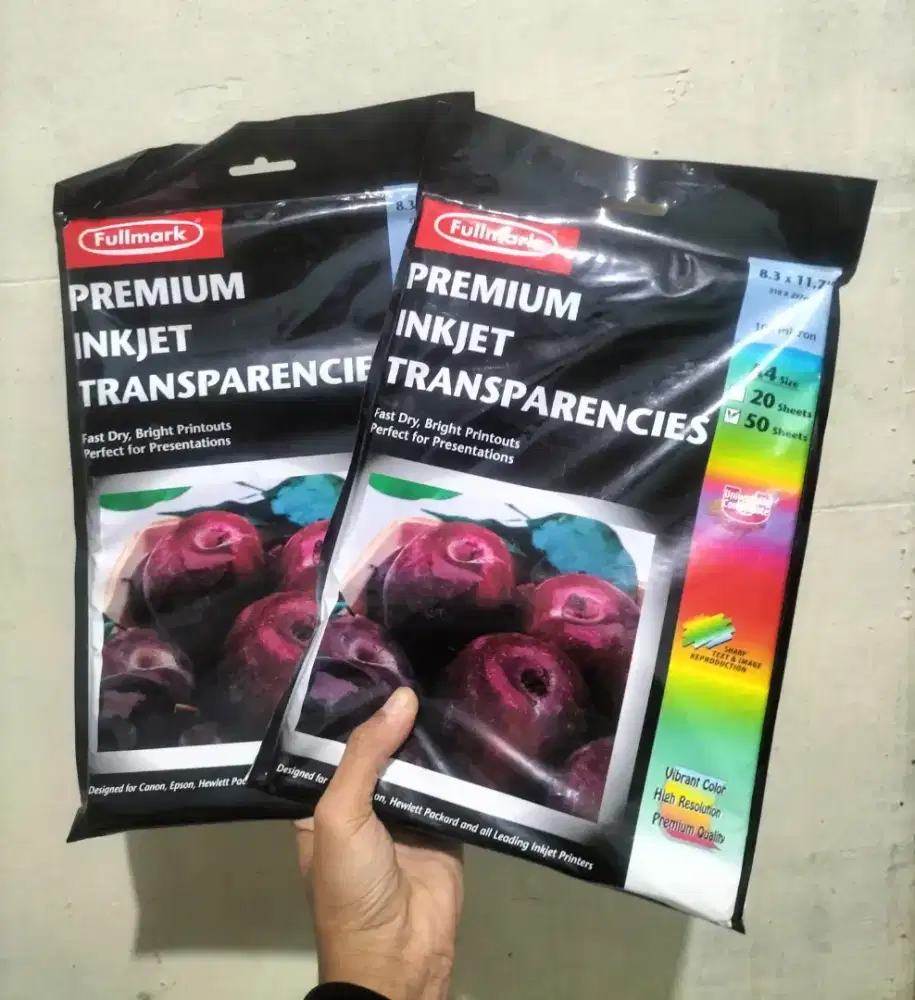 [JUAL CEPAT] Fullmark Inkjet Transparencies Size A4 - 50 sheets