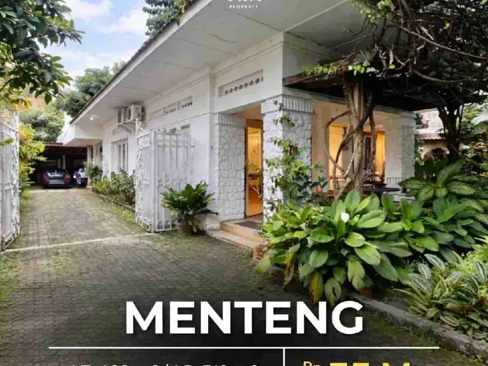 RUMAH SIAP HUNI, BANGUNAN 1 LANTAI
DEPAN TAMAN, BENTUK TANAH NGANTONG