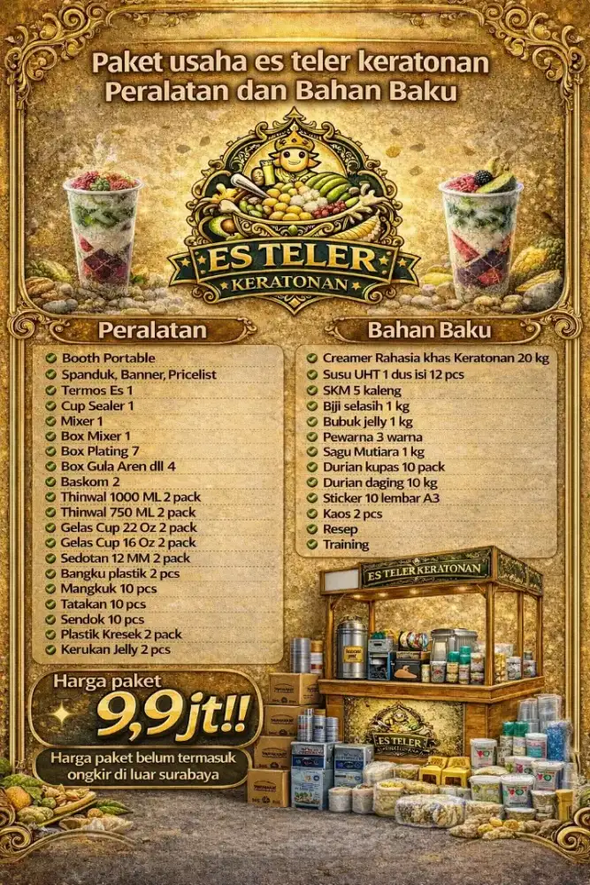 Paket usaha Kemitraan Es Teler Keratonan Viral Surabaya