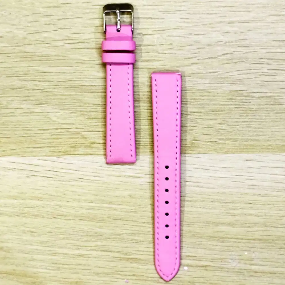 Tali Jam Tangan Kulit Leather Strap Ladies Watch Strap Bright Pink