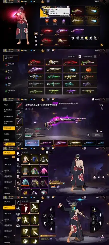 STOCK AKUN FF SG REAPER GAGAH