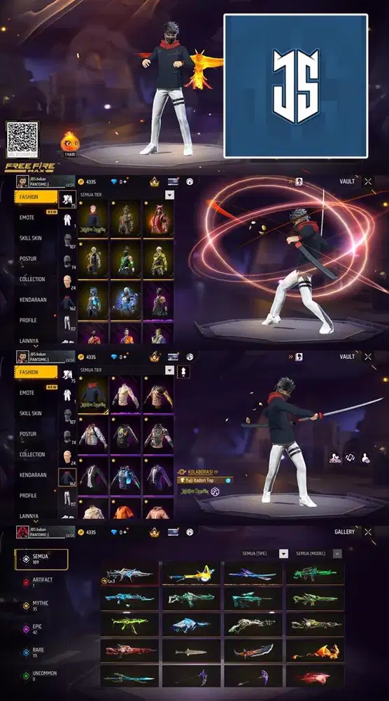 STOCK AKUN FF SG LUMUT POLOSAN