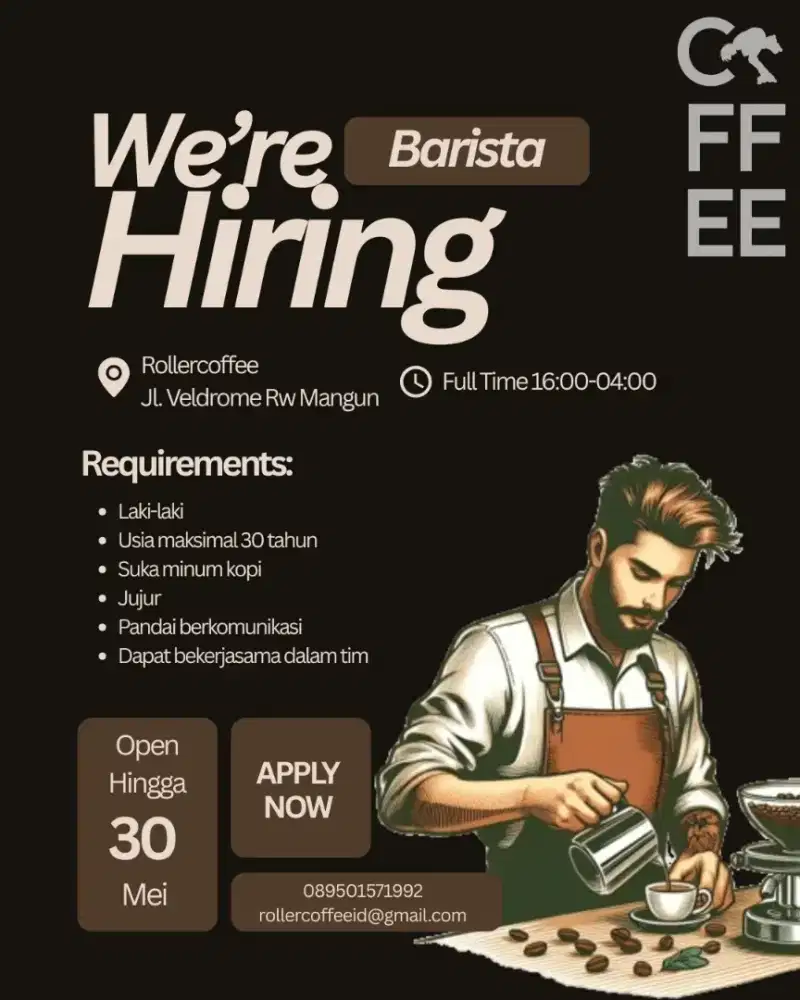 Lowongan kerja Barista street coffee