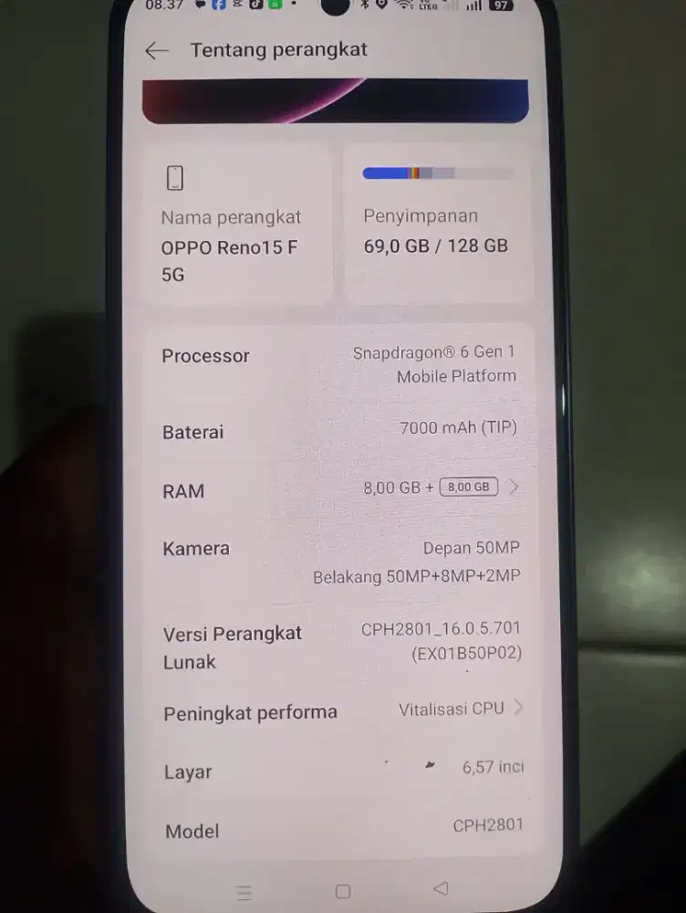 Oppo 15f 5G baru beli sebulan lalu