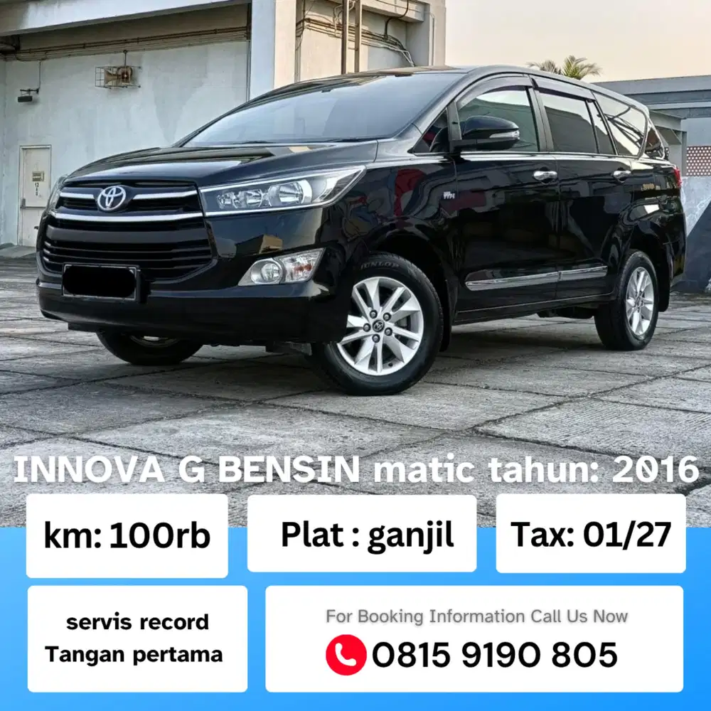 Innova G 2.0 bensin matic tahun 2016 warna hitam